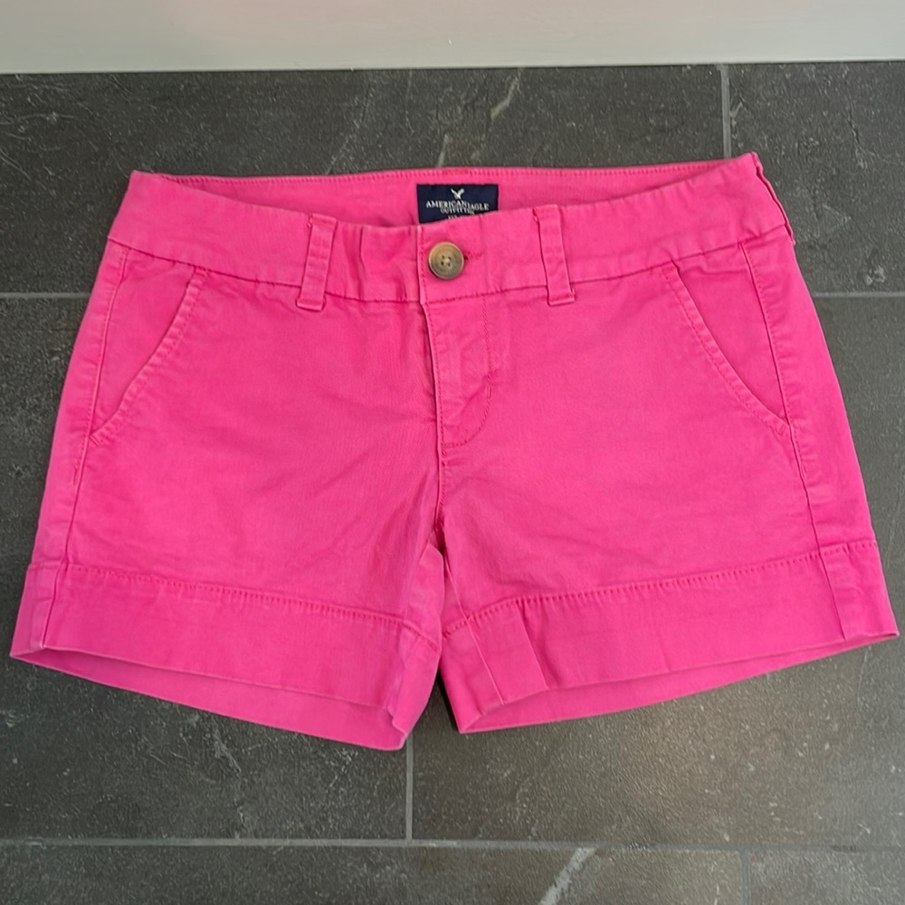American eagle outfitters magenta midi stretch shorts. Size2